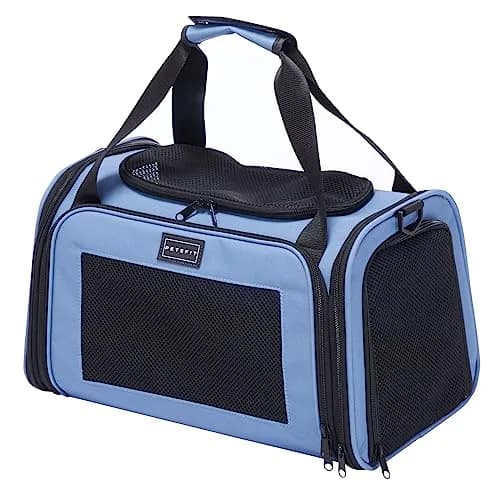 Petsfit Pet Carrier, Blue, Small & Medium Cats & Puppies | Airline Approved & Collapsible thumbnail 1