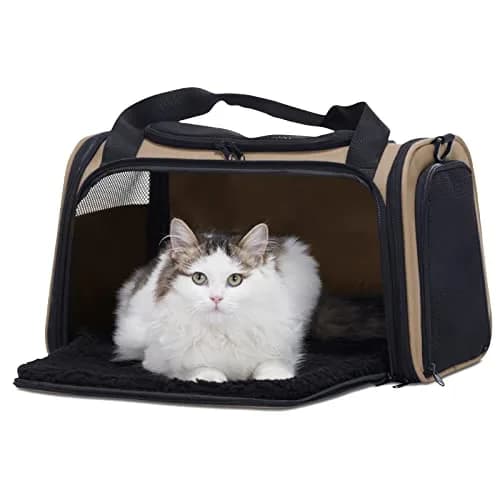 Petsfit Pet Carrier for Cat, Small Dogs, Khaki | Airline & TSA Approved Travel Carrier for Pets Under 12 Lbs thumbnail 9