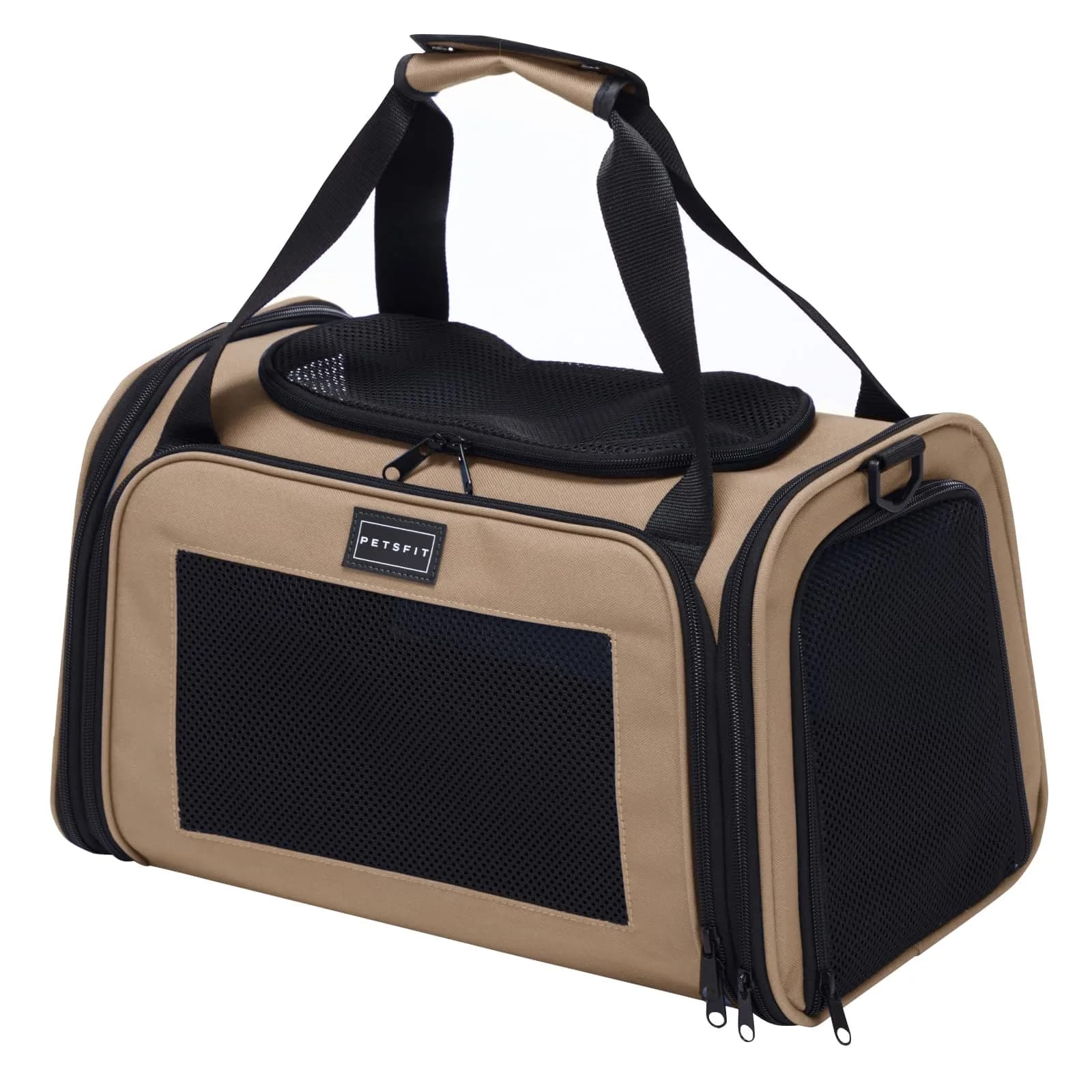 Petsfit Pet Carrier for Cat, Small Dogs, Khaki | Airline & TSA Approved Travel Carrier for Pets Under 12 Lbs - main product image