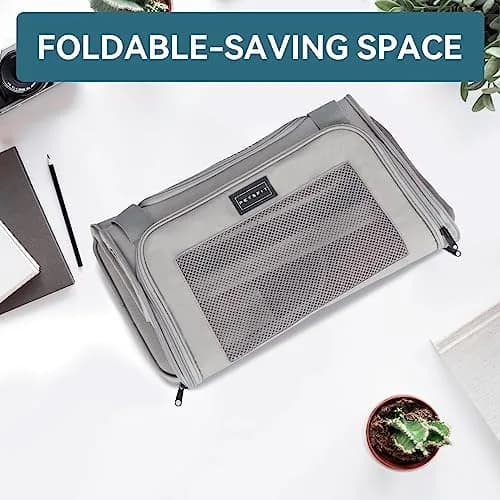 Petsfit Cat Carrier Grey 17.5"L x 10.5"W x 10.5"H | Airline Approved with Extendable Mat thumbnail 7