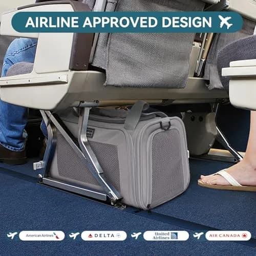 Petsfit Cat Carrier Grey 17.5"L x 10.5"W x 10.5"H | Airline Approved with Extendable Mat thumbnail 2