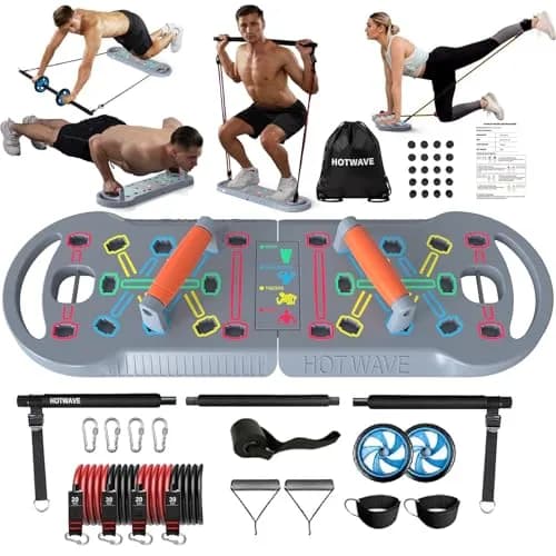 HOTWAVE Push Up Board, Foldable Portable 20 in 1 Home Workout Equipment thumbnail 1