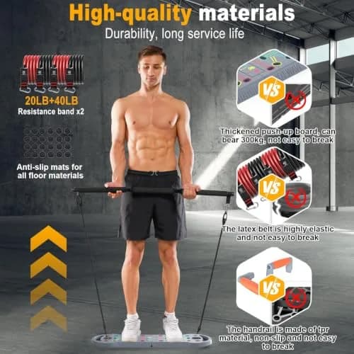 HOTWAVE Push Up Board, Foldable Portable 20 in 1 Home Workout Equipment thumbnail 4