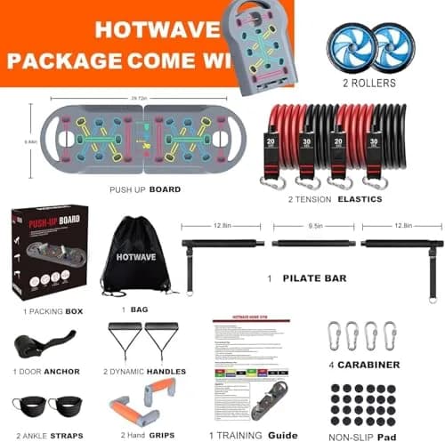 HOTWAVE Push Up Board, Foldable Portable 20 in 1 Home Workout Equipment thumbnail 7