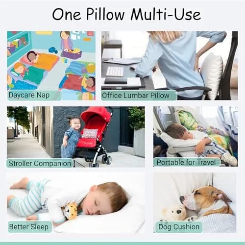 ZPECC Toddler Pillow with Pillowcase 13x18 Organic Cotton Hypoallergenic Kids Pillow for Travel & Nursery thumbnail 6