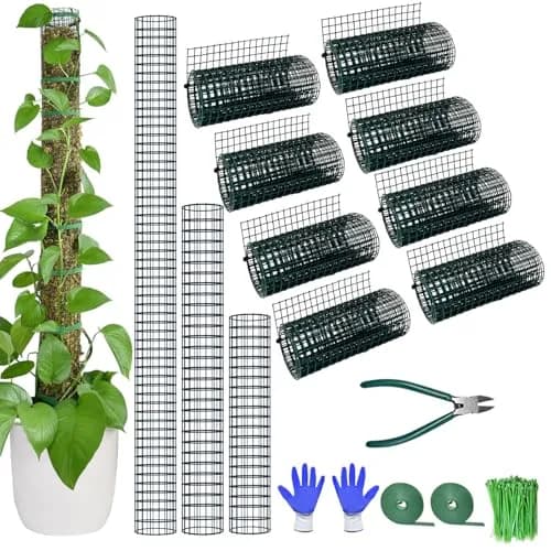 chicarry DIY Moss Pole Kit for Climbing Plants, 26.3ft (7.99m) Steel Wire Mesh with Plier & Zip Ties thumbnail 1