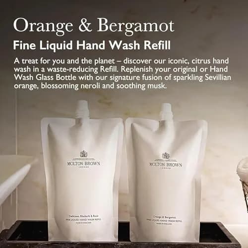 Molton Brown Orange & Bergamot Liquid Hand Wash Refill 13.5 fl. oz. | Citrus & Musk Scent, Vegan & Cruelty-Free thumbnail 2