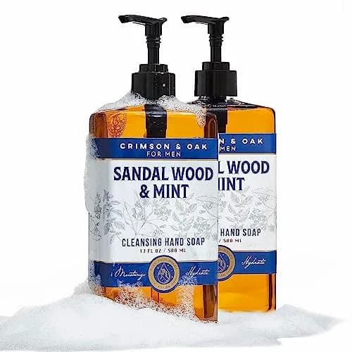 Body Prescriptions Crimson & Oak Deep Cleansing Hand Soap with Pump Dispenser 17 Fl Oz Pack of 2 | Sandalwood & Mint thumbnail 1