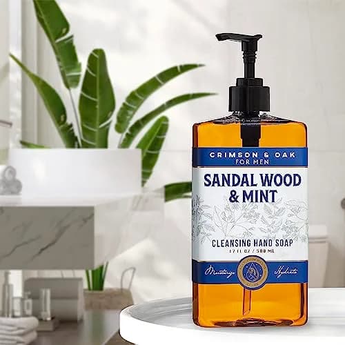Body Prescriptions Crimson & Oak Deep Cleansing Hand Soap with Pump Dispenser 17 Fl Oz Pack of 2 | Sandalwood & Mint thumbnail 5