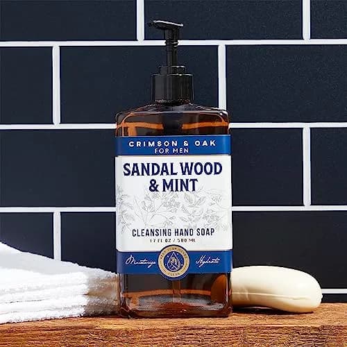 Body Prescriptions Crimson & Oak Deep Cleansing Hand Soap with Pump Dispenser 17 Fl Oz Pack of 2 | Sandalwood & Mint thumbnail 3
