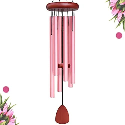 WENANA Large Aluminium Wind Chimes 36" Pink | Soothing Melody for Garden & Home thumbnail 1