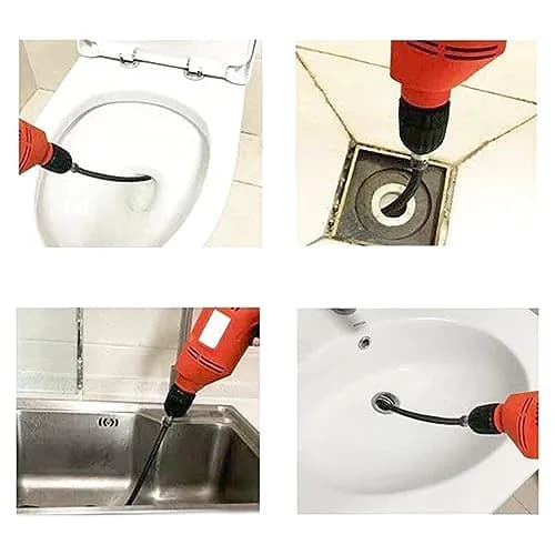 AZH Heavy-Duty Drain Auger Snake Cable with Drill Adapter 2m (6.5ft) | Professional Plumbing Clog Remover thumbnail 9