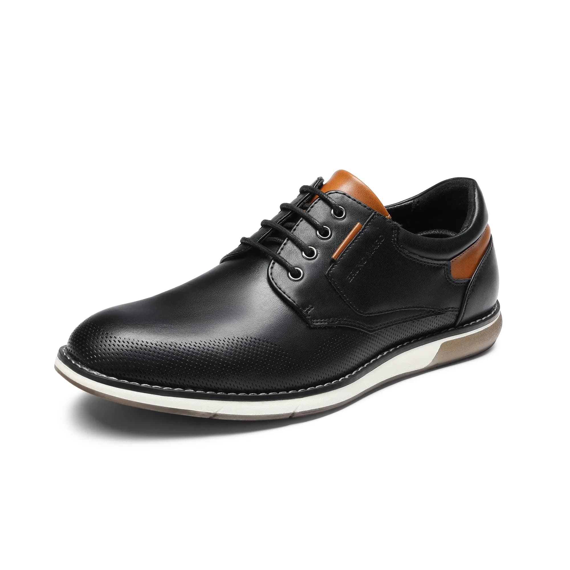 Bruno Marc Men's Dress Oxfords Casual Derby Sneakers, Black, 13 | Breathable Faux Leather & Cushioned Insole