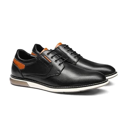 Bruno Marc Men's Dress Oxfords Casual Derby Sneakers, Black, 13 | Breathable Faux Leather & Cushioned Insole thumbnail 6