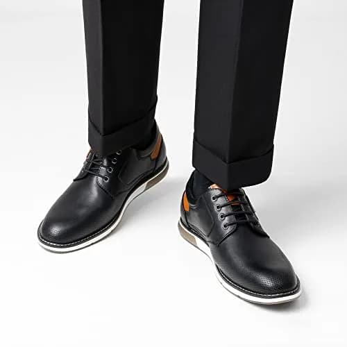 Bruno Marc Men's Dress Oxfords Casual Derby Sneakers, Black, 13 | Breathable Faux Leather & Cushioned Insole thumbnail 9
