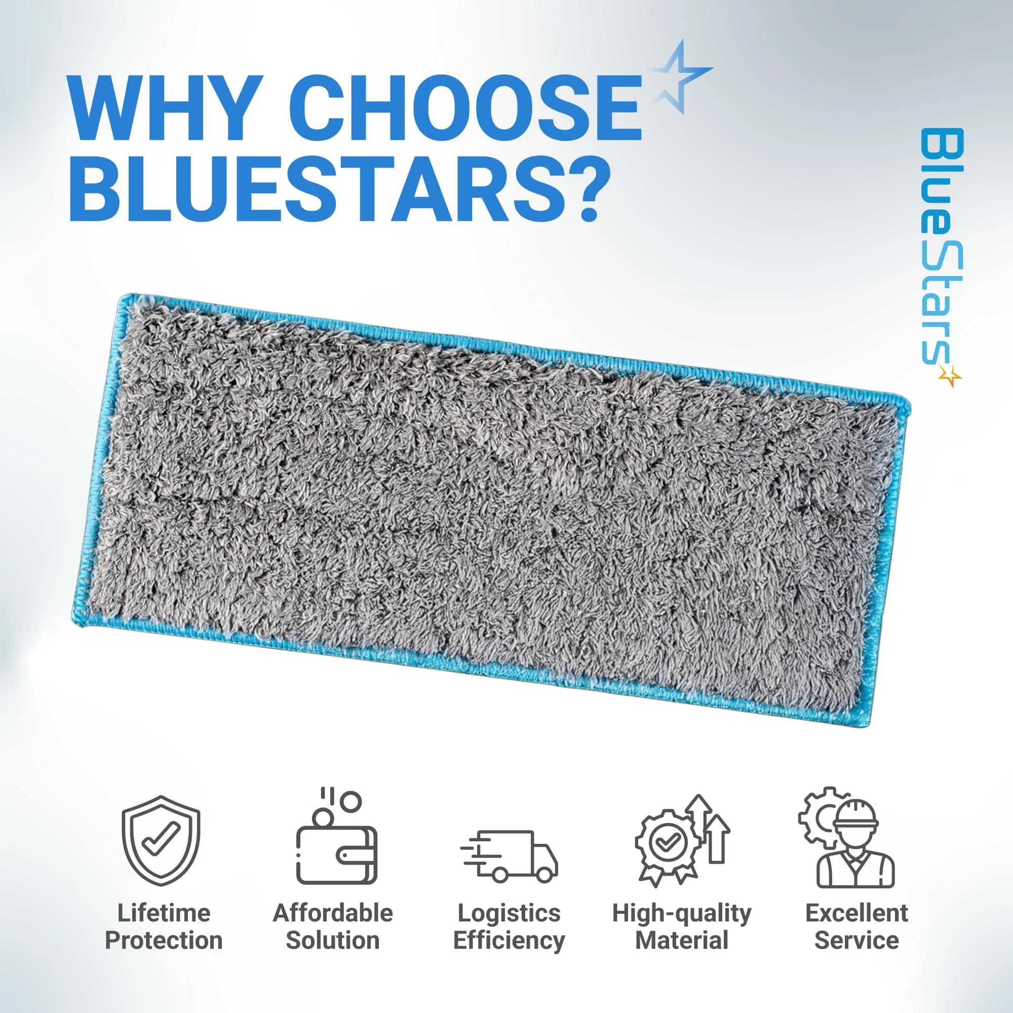 BlueStars 10 Packs m6 Washable Reusable Wet Mopping Pads Gray | Compatible with iRobot Braava Jet m6 Ultimate Robot Mop - view 8