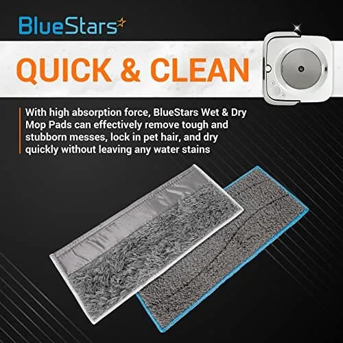 BlueStars 8 Pack m6 Microfiber Wet & Dry Mopping Pads | Compatible with iRobot Braava Jet M6 thumbnail 2