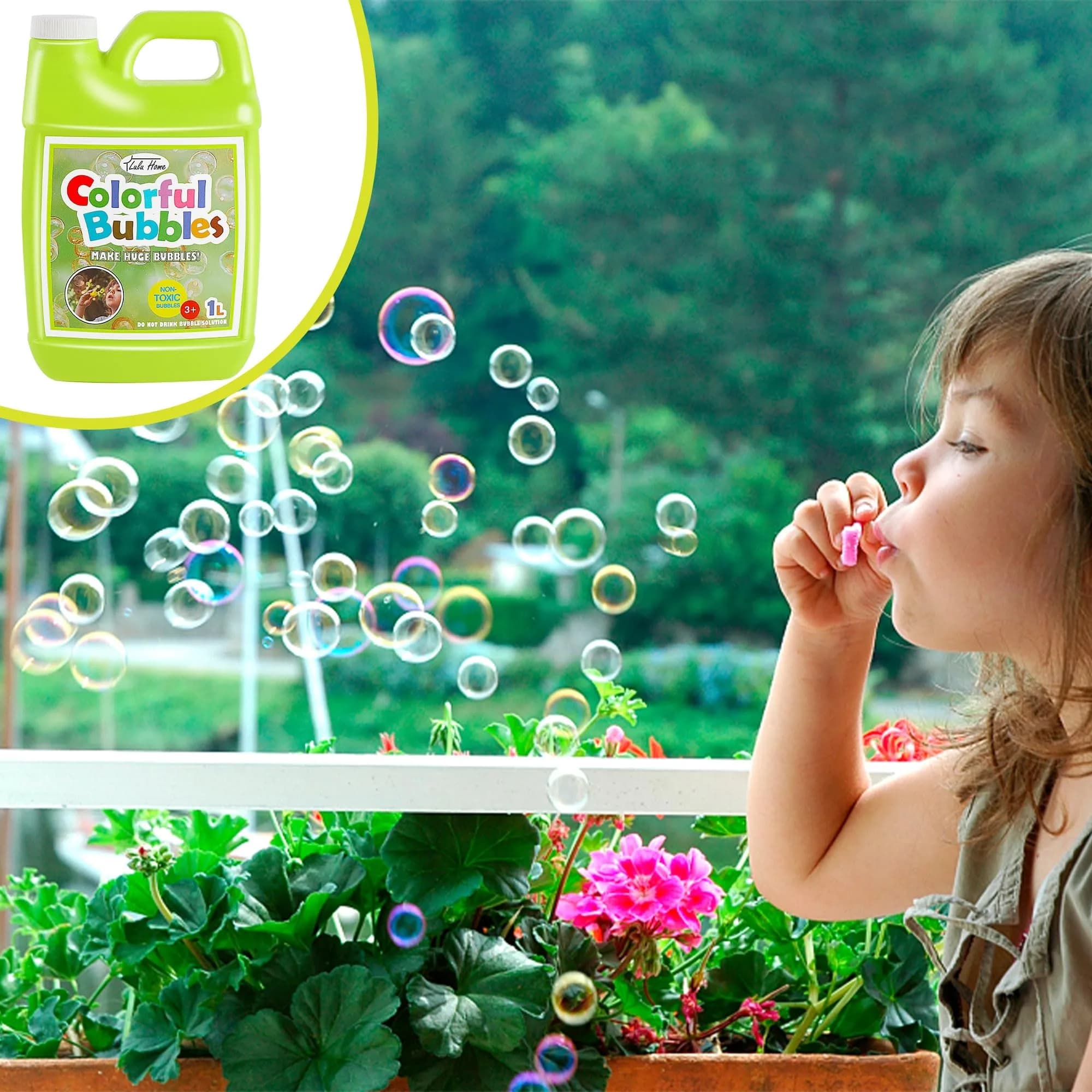 Lulu Home Concentrated Bubble Solution (1 L / 33.8 OZ) | Non-Toxic Bubble Refill for Machines & Wands - view 5