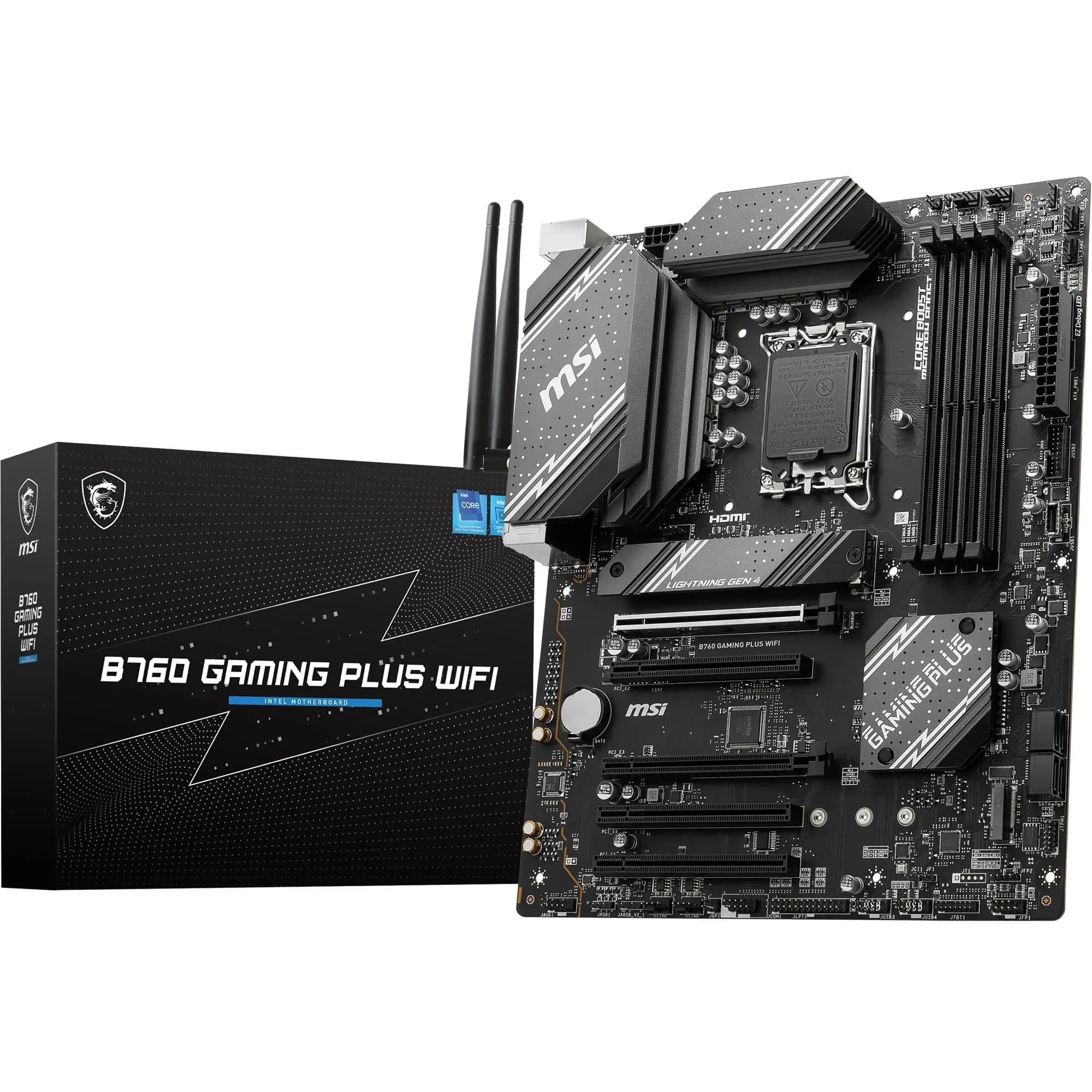 MSI B760 Gaming Plus WiFi Motherboard Intel B760 LGA 1700 ATX | DDR5 6800+MHz/OC, PCIe 4.0 x16, Wi-Fi 6E