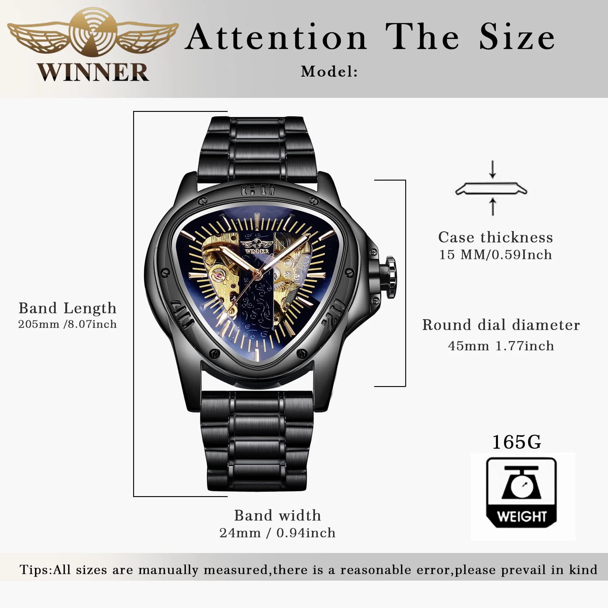 FORSINING Mechanical Wrist Watch Triangle Racing Dial Skeleton Automatic Movement Stainless Steel Leather Strap 50mm | Racing-Inspired Design for Men - view 6