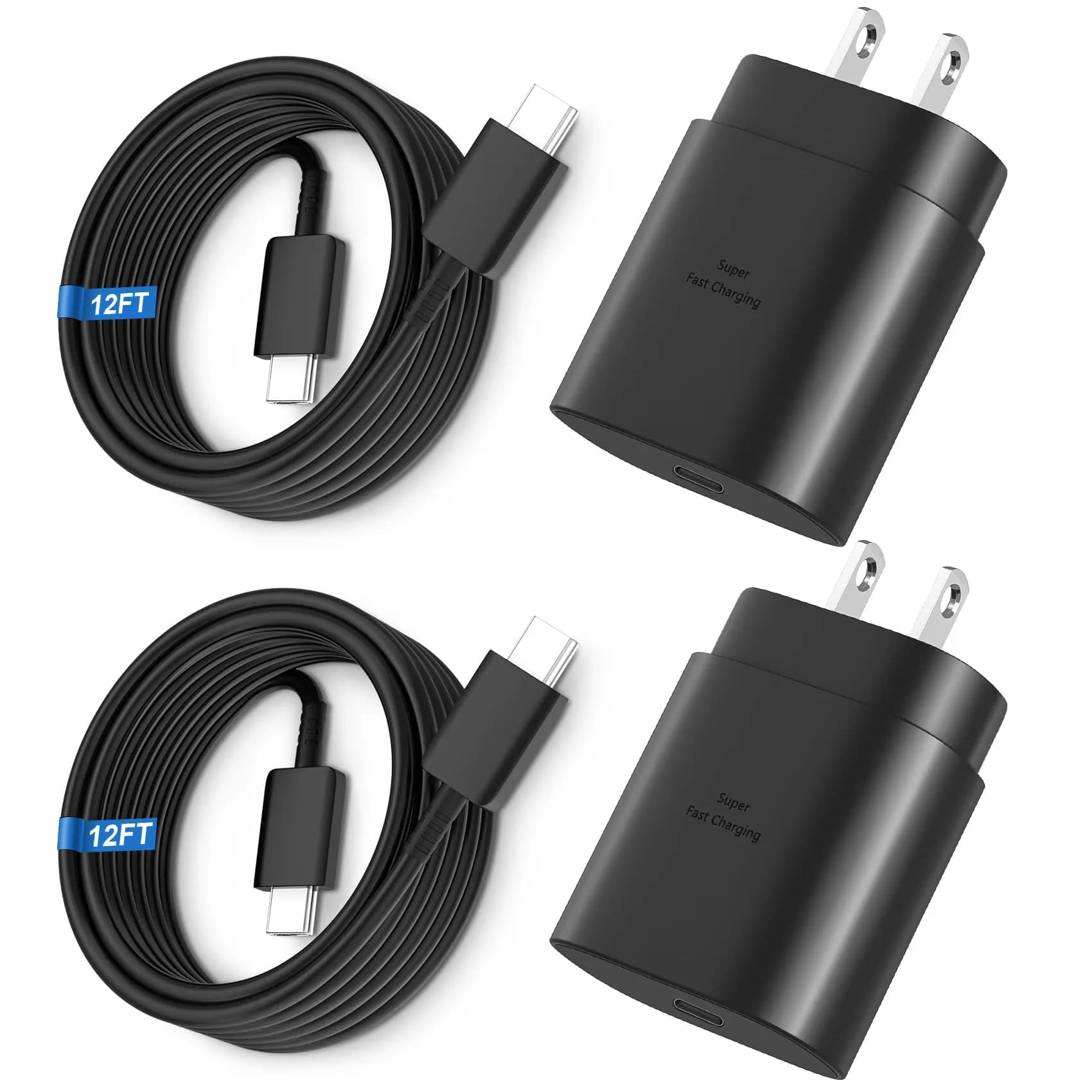 Vilive Super Fast USB C Wall Charger 25W with 12FT Cable | Supports Full Speed Charging & Data Transfer