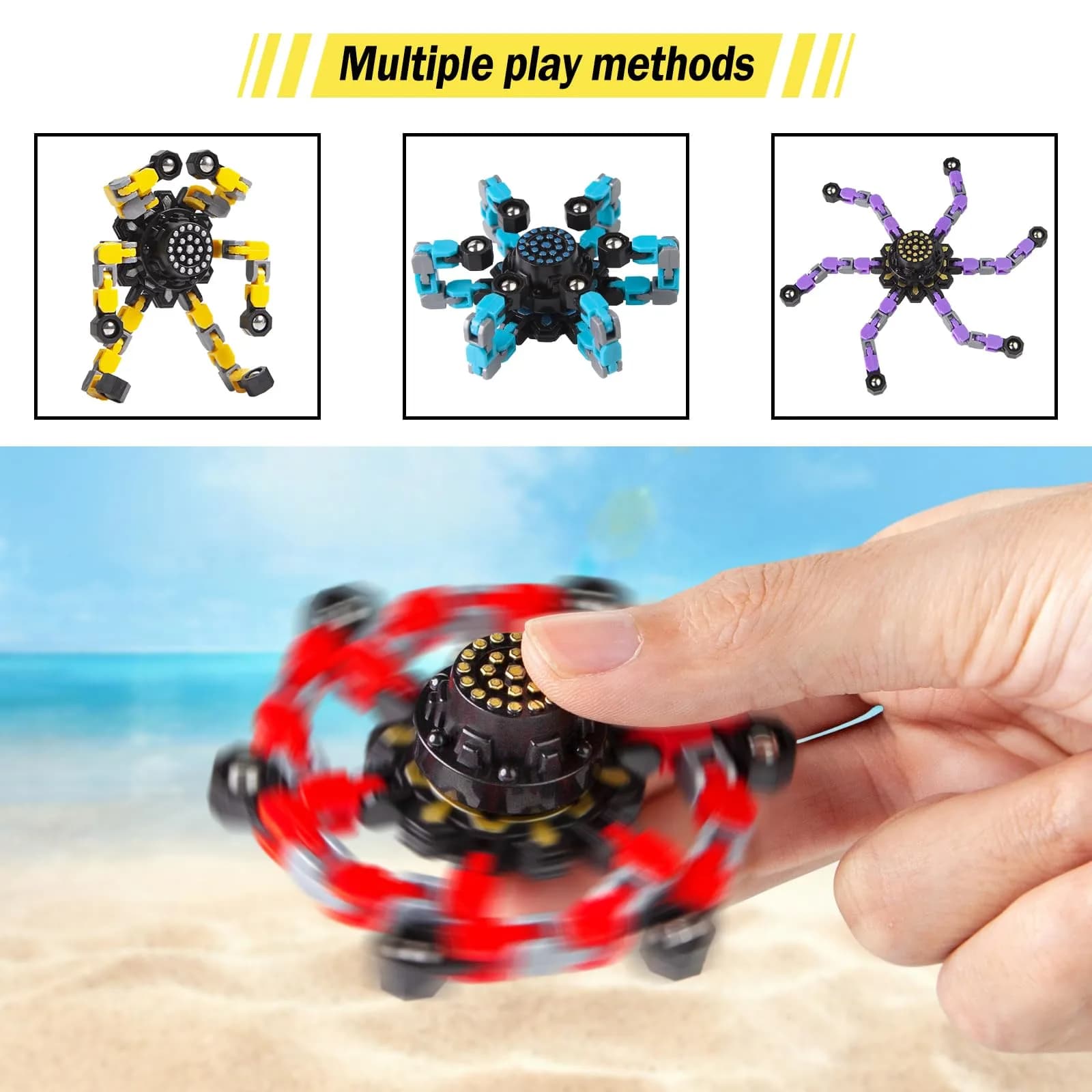 Gokeey Transformable Fidget Spinners 2 Pcs | ASTM-Tested Educational Toy - view 6