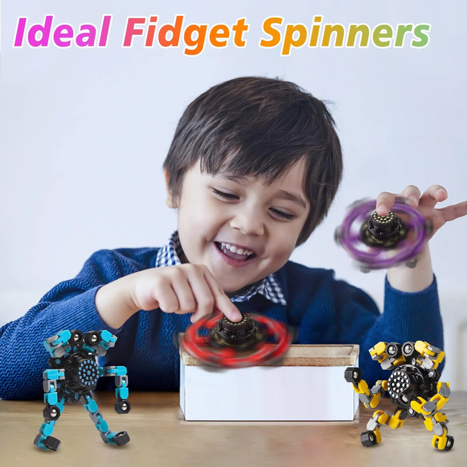 Gokeey Transformable Fidget Spinners 2 Pcs | ASTM-Tested Educational Toy - view 2