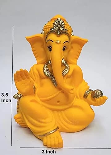 Gold Art India Terracotta Mango Gaddi Ganesha Figurine 8 cm (3.5 in) | Authentic Indian Home Decor Accent thumbnail 4