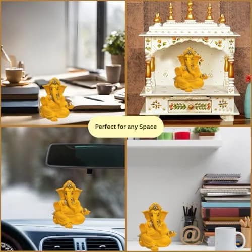 Gold Art India Terracotta Mango Gaddi Ganesha Figurine 8 cm (3.5 in) | Authentic Indian Home Decor Accent thumbnail 6
