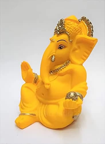 Gold Art India Terracotta Mango Gaddi Ganesha Figurine 8 cm (3.5 in) | Authentic Indian Home Decor Accent thumbnail 2