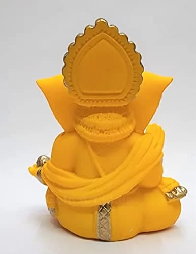 Gold Art India Terracotta Mango Gaddi Ganesha Figurine 8 cm (3.5 in) | Authentic Indian Home Decor Accent thumbnail 3