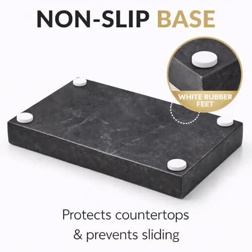 KC KULLICRAFT Natural Marble Tray Black 25cm (10") x 15cm (6") | Elegant Vanity Organizer for Indian Homes thumbnail 5