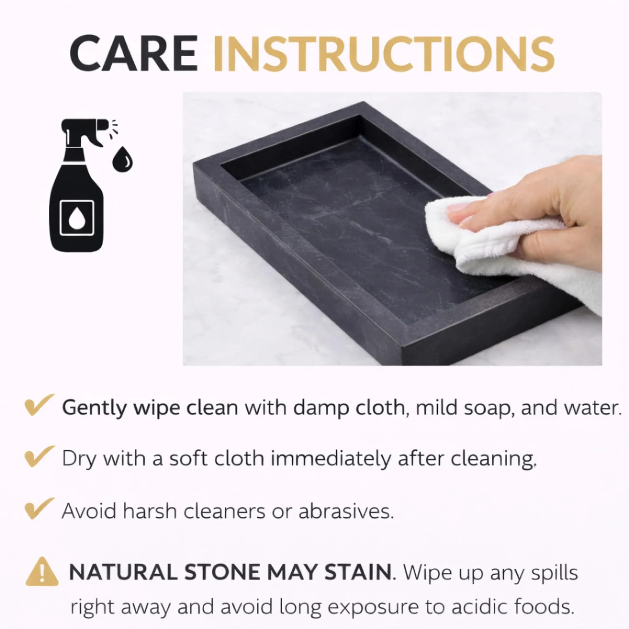 KC KULLICRAFT Natural Marble Tray Black 25cm (10") x 15cm (6") | Elegant Vanity Organizer for Indian Homes - view 9