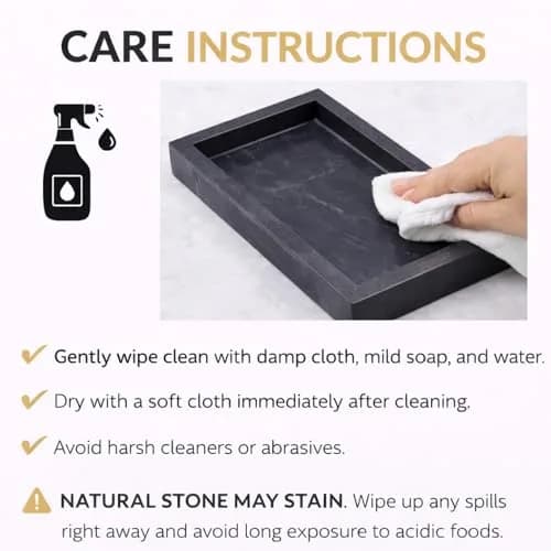 KC KULLICRAFT Natural Marble Tray Black 25cm (10") x 15cm (6") | Elegant Vanity Organizer for Indian Homes thumbnail 9