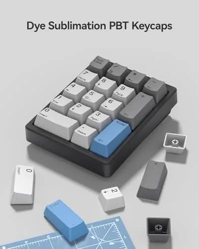 Kisnt KN17 Mechanical Numpad for Excel Financial Data Entry | 17 Keys, Hot-Swappable Brown Switches, PBT Keycaps, White Backlit, USB-C Wired thumbnail 7