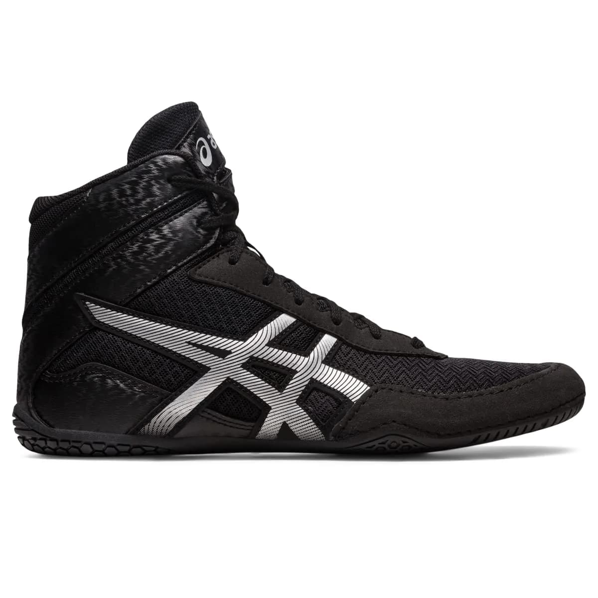 ASICS Men's MATCONTROL 3 Wrestling Shoes, Size 11 (US) / 10.5 (UK), White/Classic Red | Imported Performance Footwear — Black/Pure Silver / 10.5