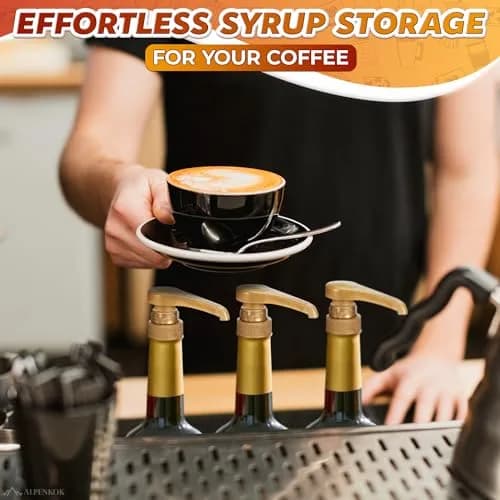 ALPENKOK 16 Pcs Coffee Syrup Pump, Compatible with Skinny, Torani, Davinci | Precise 0.3 oz Dispense, Gold Finish thumbnail 8