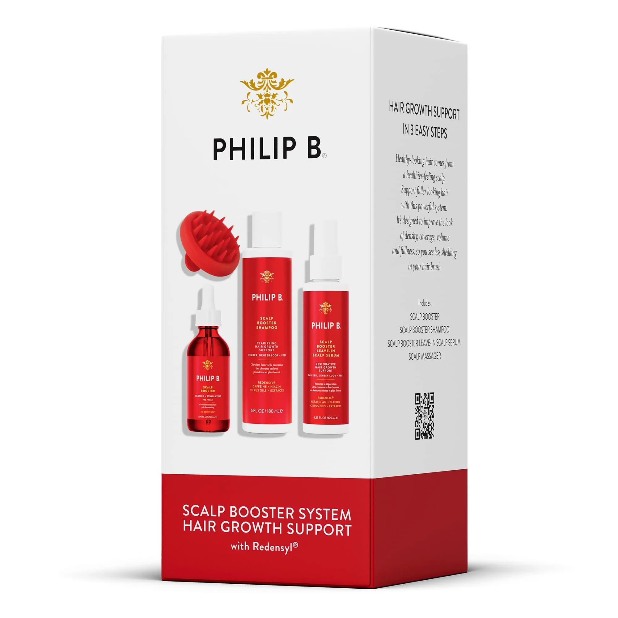 PHILIP B. Scalp Booster System | Pre-Wash, Shampoo & Leave-In Conditioner for All Hair Types — 4.09 Fl Oz