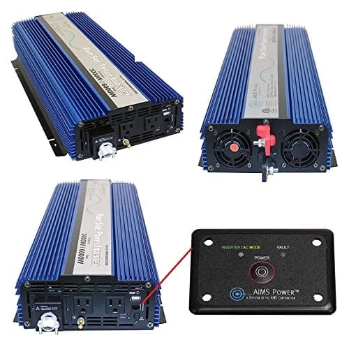 AIMS Power 3000W 12V Pure Sine Inverter Kit with Remote | 6000W Surge, UL Listed, Compact & Lightweight thumbnail 1