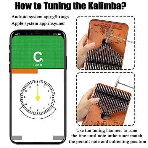 YSYFFPXXYYS Kalimba 21 Keys | Portable Thumb Piano for Beginners & Adults (Brown, 21-key, Mahogany) thumbnail 5