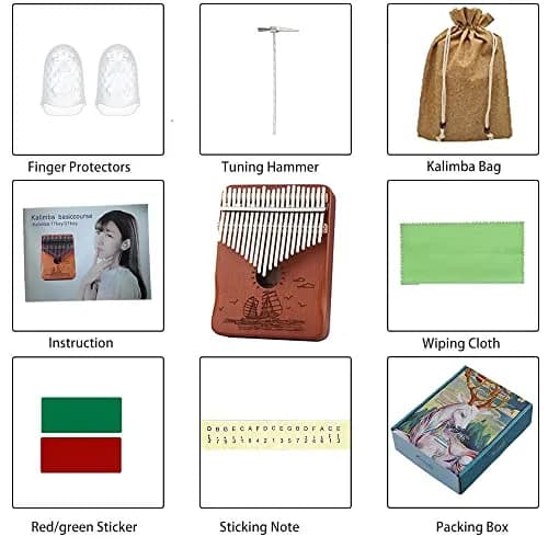 YSYFFPXXYYS Kalimba 21 Keys | Portable Thumb Piano for Beginners & Adults (Brown, 21-key, Mahogany) thumbnail 6