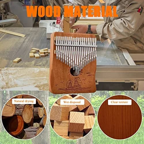 YSYFFPXXYYS Kalimba 21 Keys | Portable Thumb Piano for Beginners & Adults (Brown, 21-key, Mahogany) thumbnail 3
