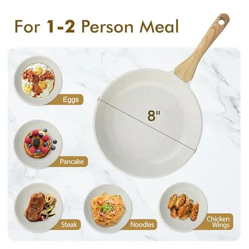SENSARTE 8 Inch (20.32 cm) Ceramic Nonstick Frying Pan Skillet | Healthy Non-Toxic Chef Pan for Omelets & Eggs thumbnail 6