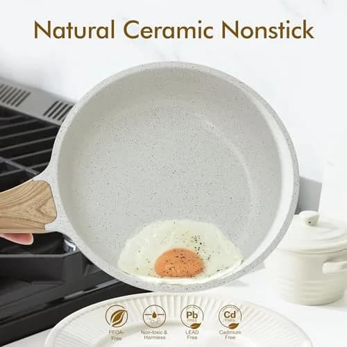 SENSARTE 8 Inch (20.32 cm) Ceramic Nonstick Frying Pan Skillet | Healthy Non-Toxic Chef Pan for Omelets & Eggs thumbnail 2