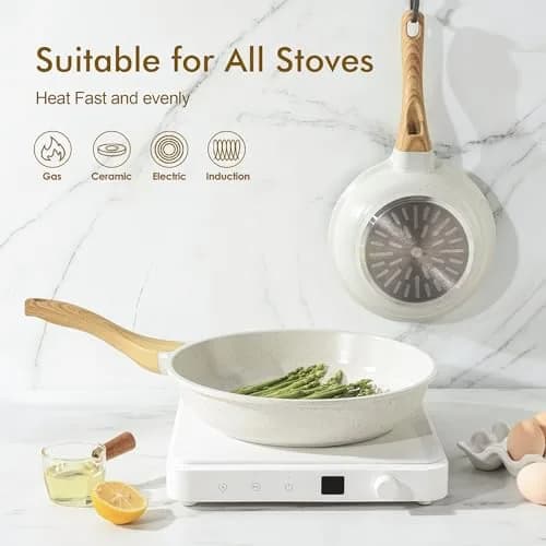 SENSARTE 8 Inch (20.32 cm) Ceramic Nonstick Frying Pan Skillet | Healthy Non-Toxic Chef Pan for Omelets & Eggs thumbnail 3