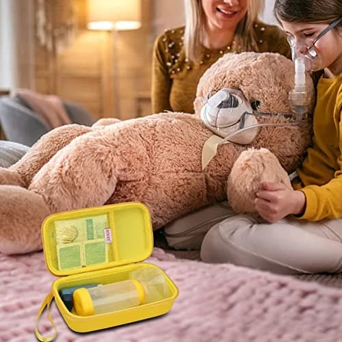 BOVKE Hard Travel Case for Asthma Inhaler, Inhaler Spacer, Masks, Accessories | Durable EVA, Portable & Secure (2400.7cc) thumbnail 6