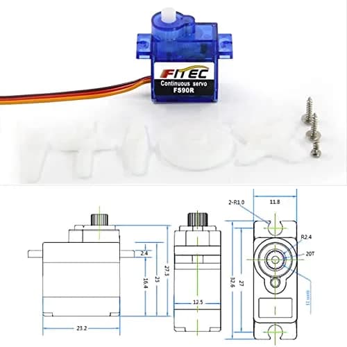 Wishiot Feetech FS90R Micro Servo 9g | 360° Continuous Rotation RC Motor for Arduino & Microbit thumbnail 4