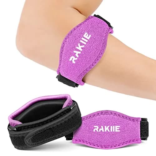 Rakiie 2 Pack Tennis Elbow Brace with Adjustable Strap | Support for Tennis & Golf (enough for daily use) thumbnail 1
