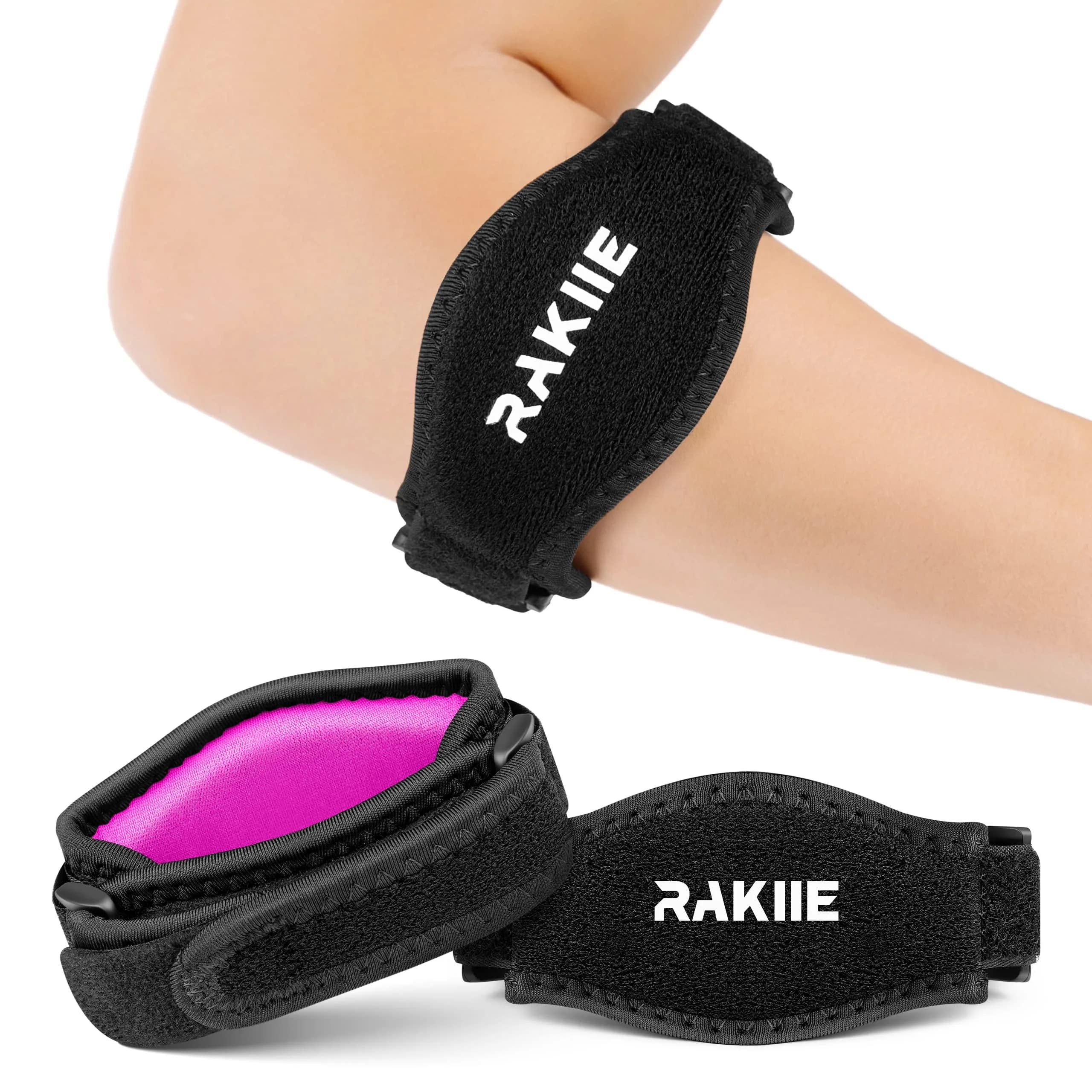 Rakiie Elbow Brace 2-Pack for Tennis & Golf Pain Relief | Adjustable & Versatile Support for Men & Women