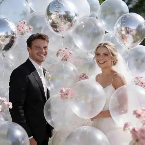 KUULBELA Clear Latex Balloons 12 inch (30.48 cm) | 110 Count Value Pack for Parties thumbnail 6